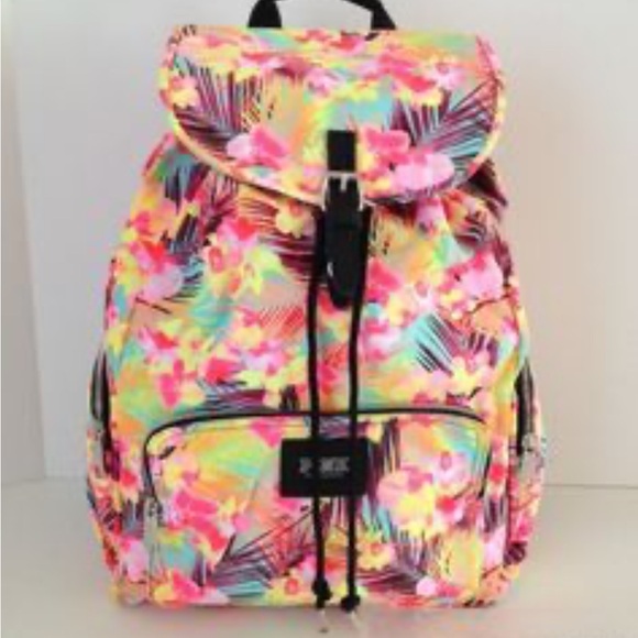 Victoria’s Secret PINK Galaxy Floral Multicolor campus Backpack - Picture 1 of 9